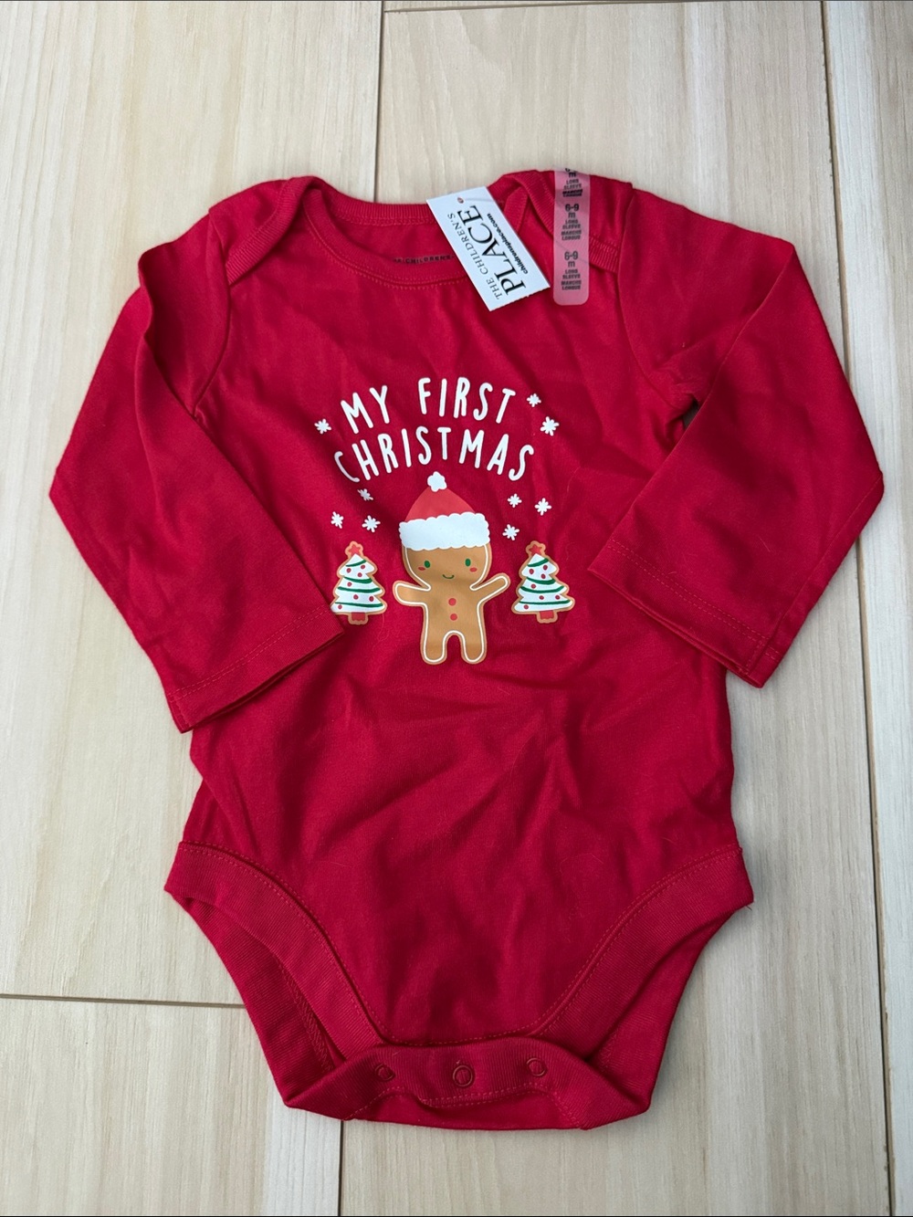 NWT The Children's Place Red 'My First Christmas' Gingerbread One-Piece